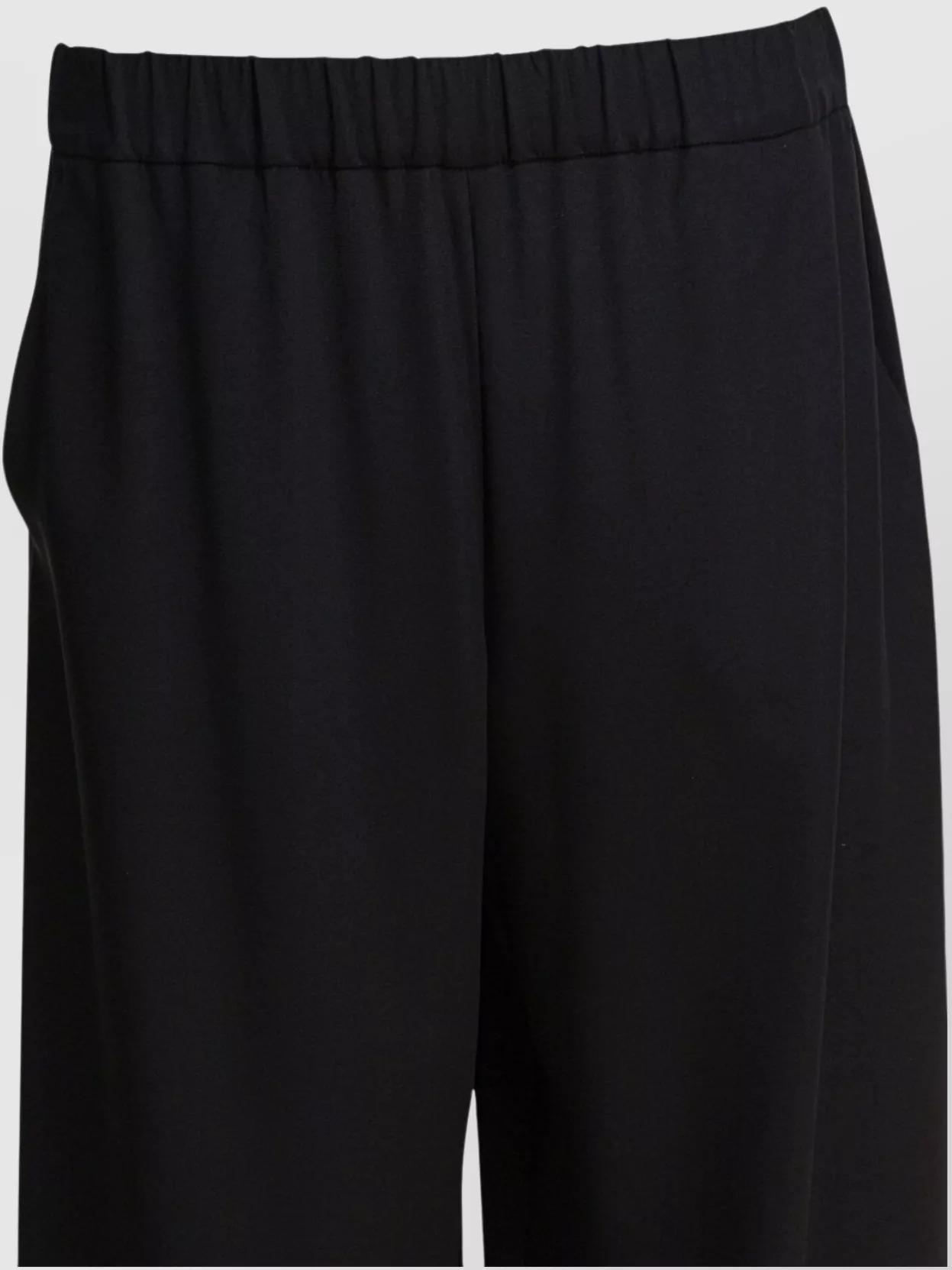 Max Mara Elastic Waistband Wide Leg Trousers In Black