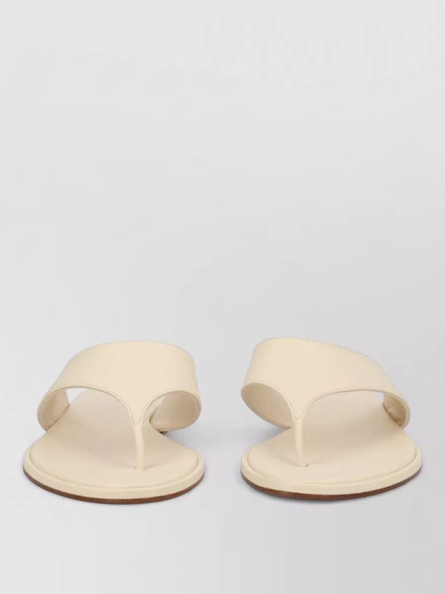 Aeyde Leather Flat Thong Sandal Open Toe In Neutral