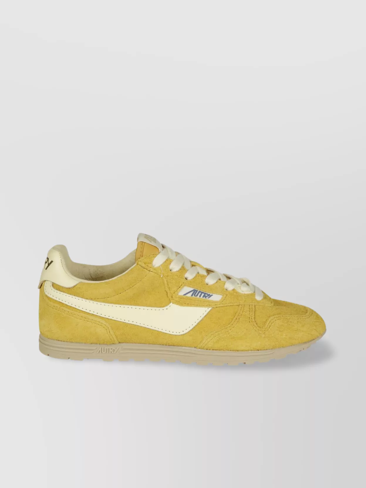 Autry 'windspin Low' Yellow Sneaker With Logo On The Side And On The Heel
