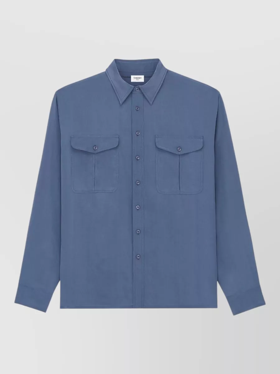 Saint Laurent Silk viscose long-sleeve shirt