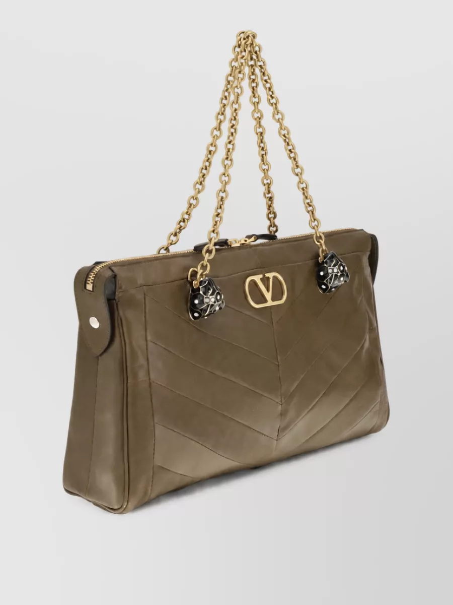 Valentino Garavani Panthea Medium Leather Chevron Tote Bag