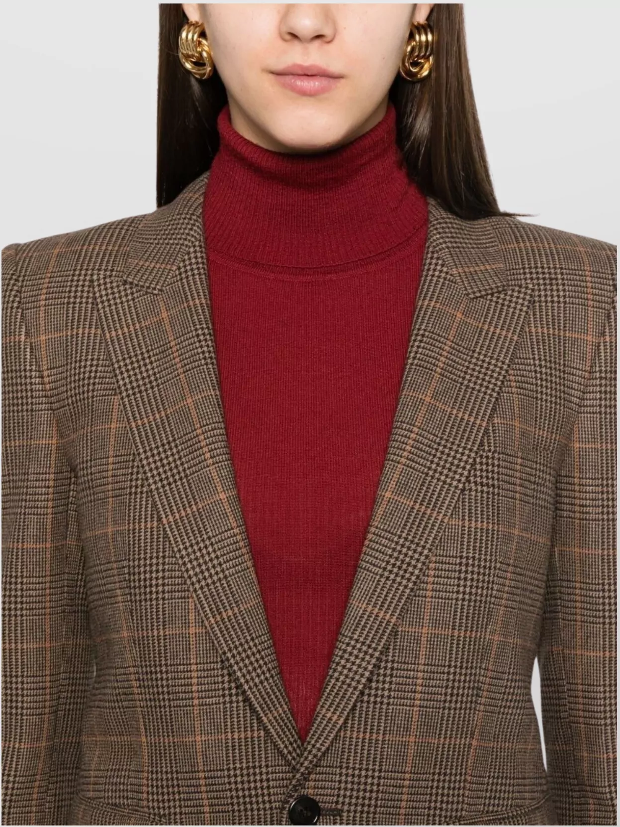 Saint Laurent Blazer Checked Pattern Flap Pockets