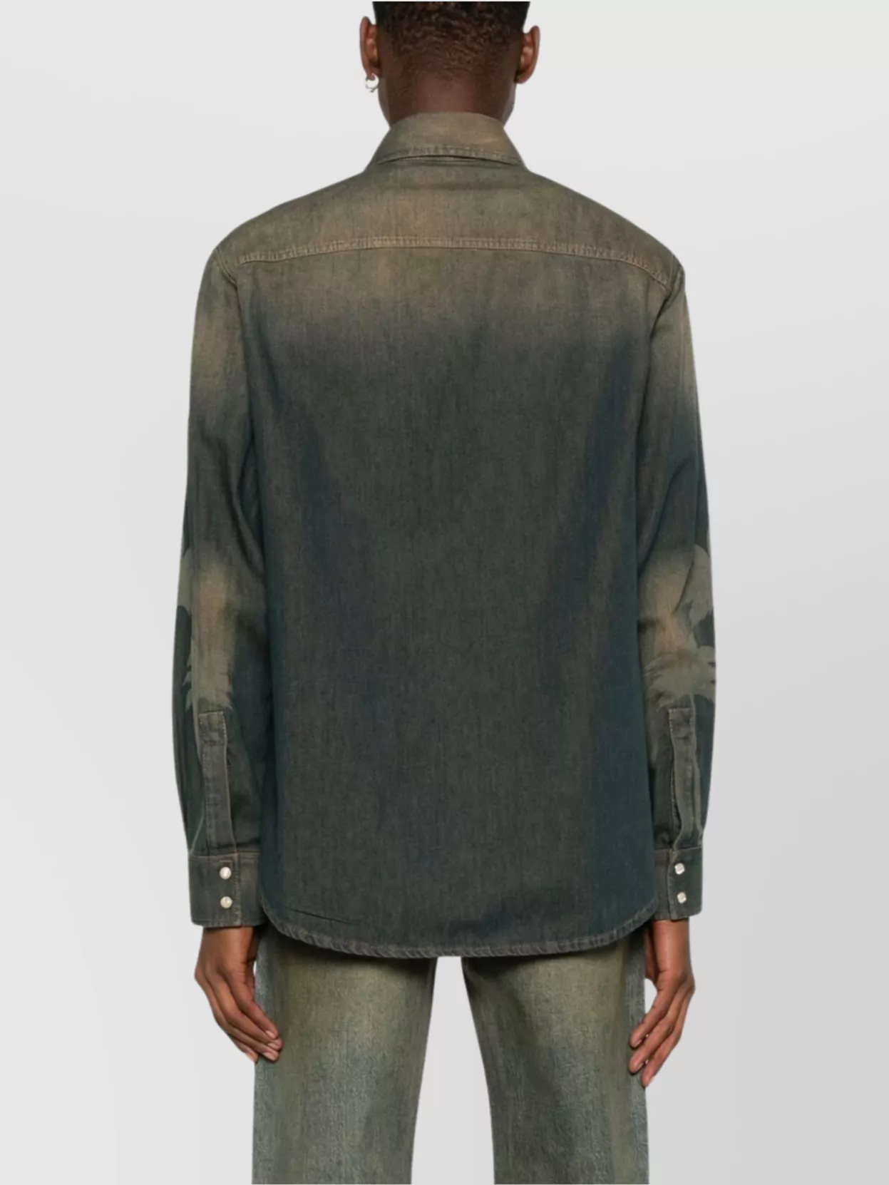 Palm Angels Laser Palms Denim Shirt