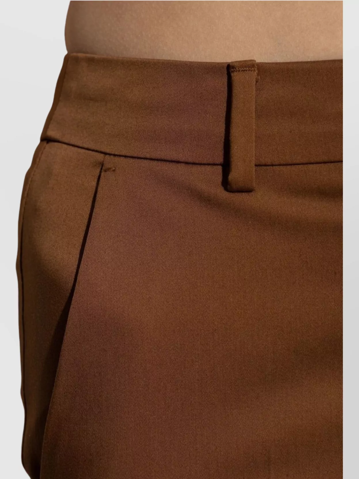 Max Mara Slim Fit Cropped Trousers Front Pleats In Brown