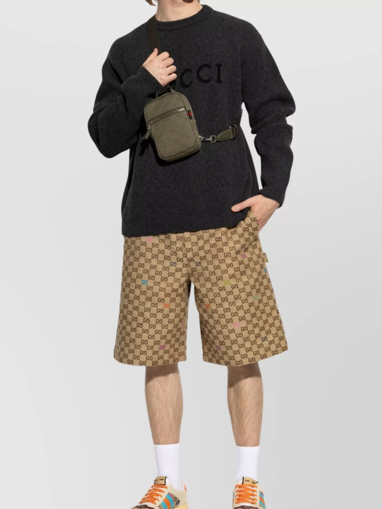 Gucci Logo-embroidered Ribbed Sweater In Green
