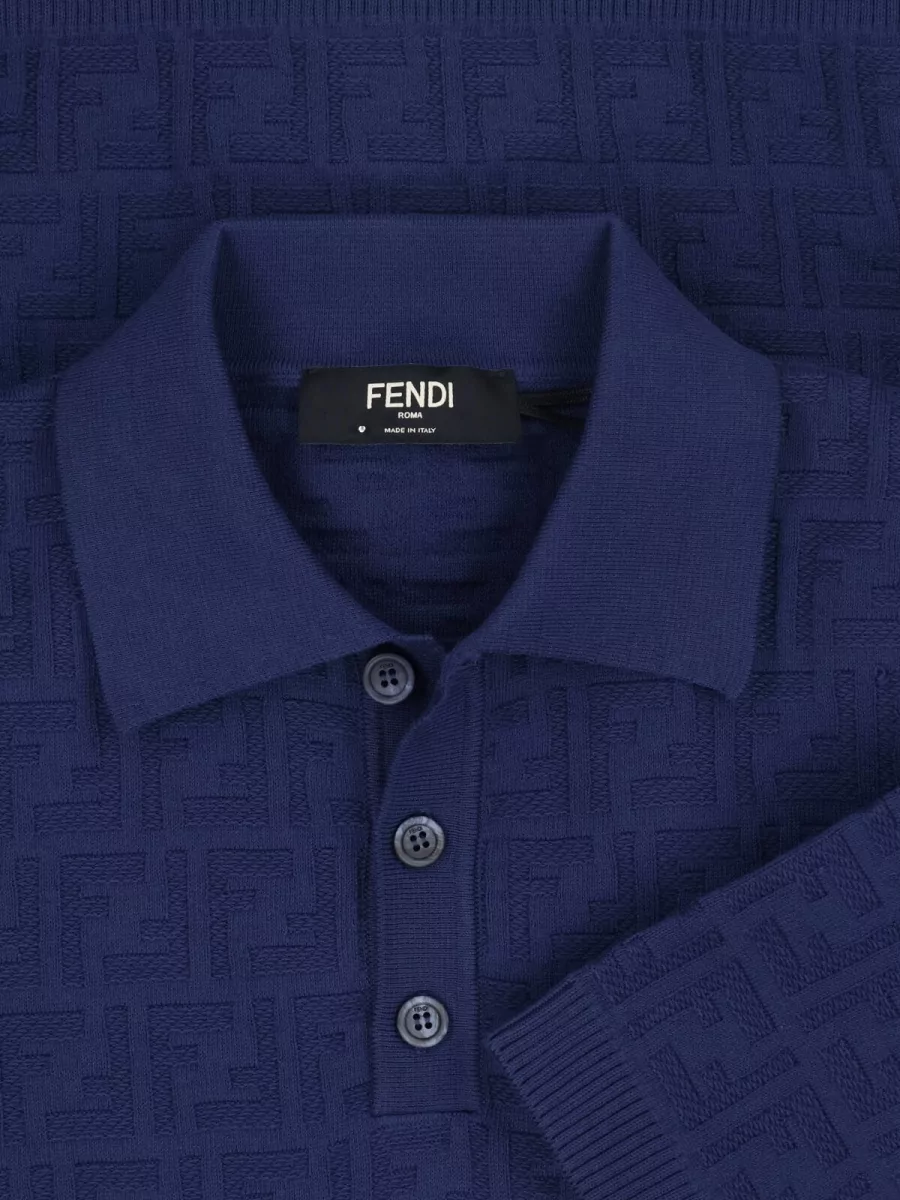 Fendi Cotton Ff Jacquard Polo Shirt
