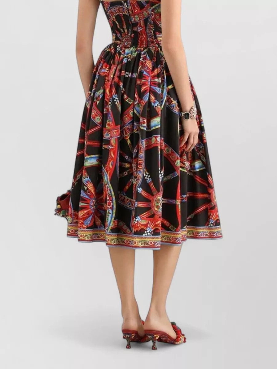 Dolce&Gabbana Cotton Carretto Print Midi Dress