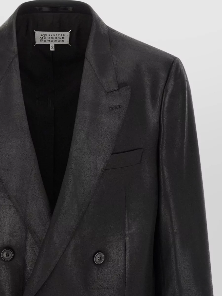 Maison Margiela Foiled Wool Double Breasted Blazer Jacket