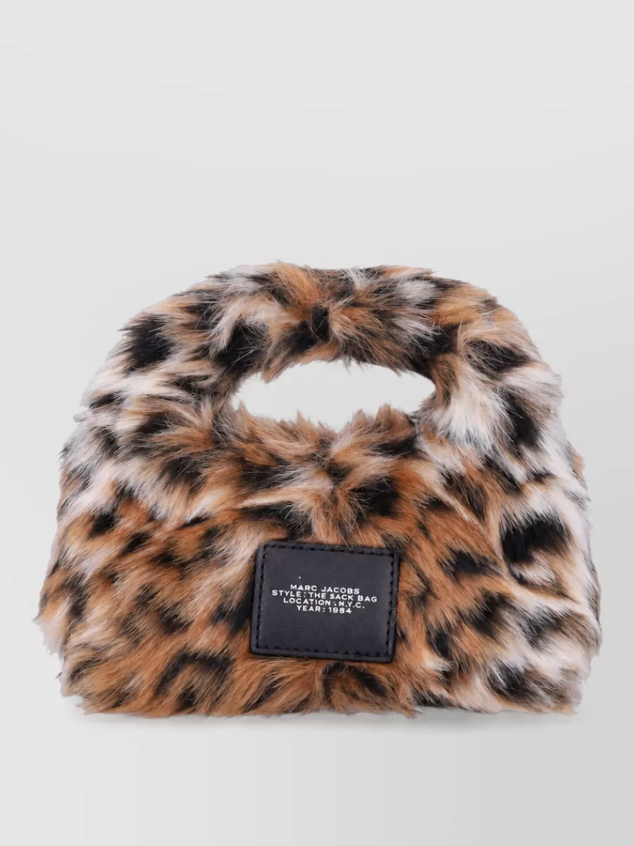 Marc Jacobs The Micro Sack Faux Fur Leopard-Print Clutch Bag
