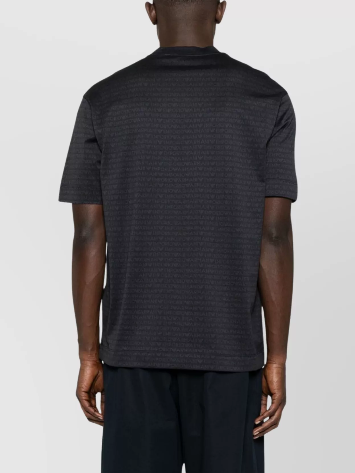 Emporio Armani Logo Print Crew Neck Cotton T-Shirt