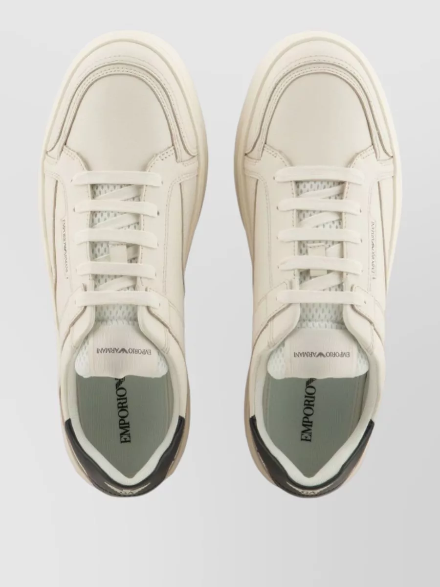Emporio Armani Leather Logo Low-Top Sneakers