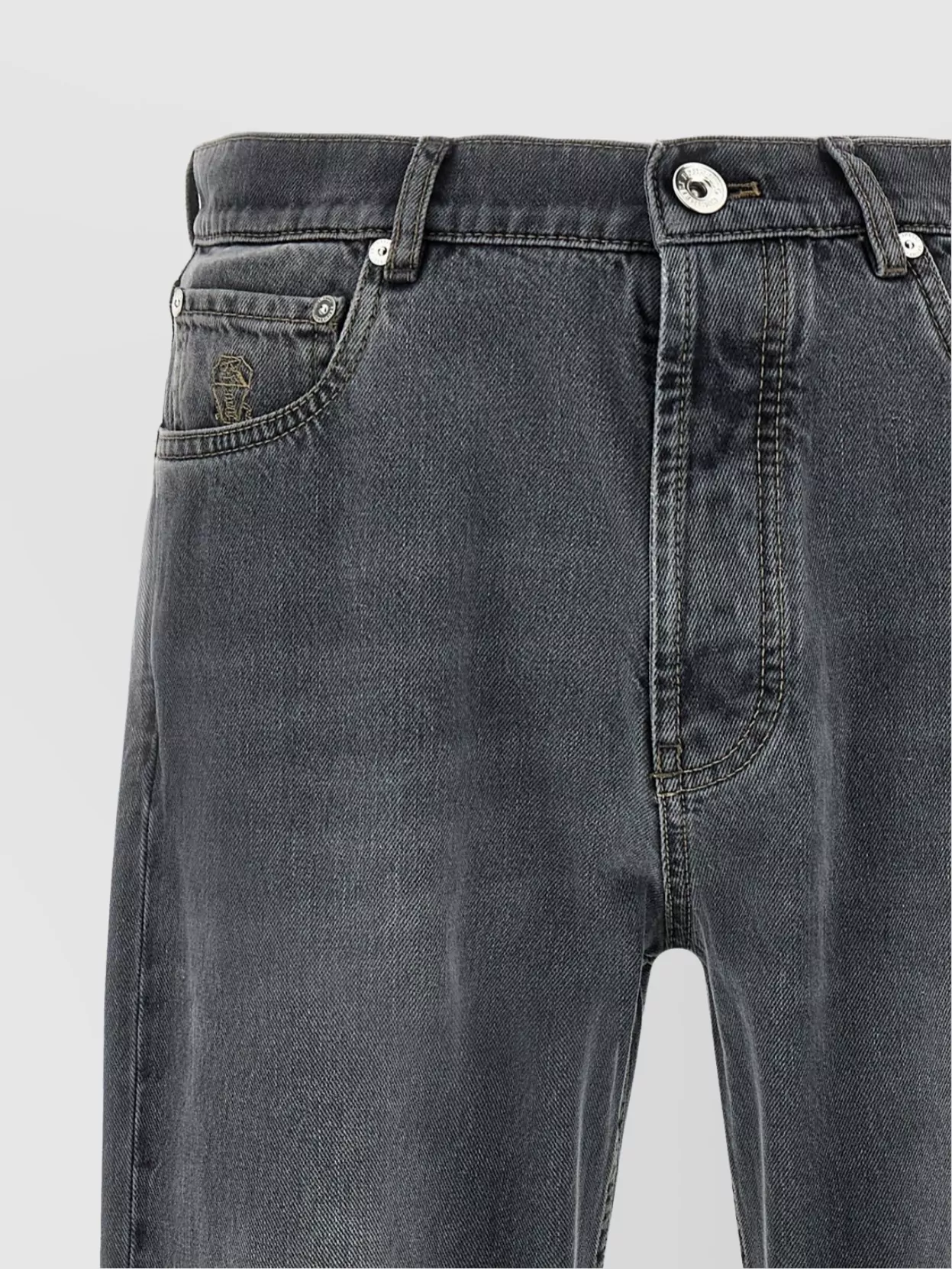 Brunello Cucinelli Dyed Jeans With Rolled Cuffs And Belt Loops