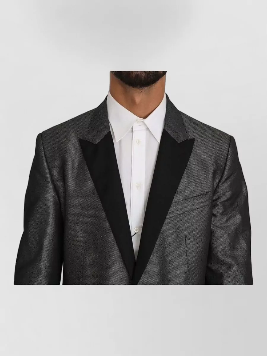 Dolce&Gabbana Silk Patterned Two-Piece Tuxedo Suit