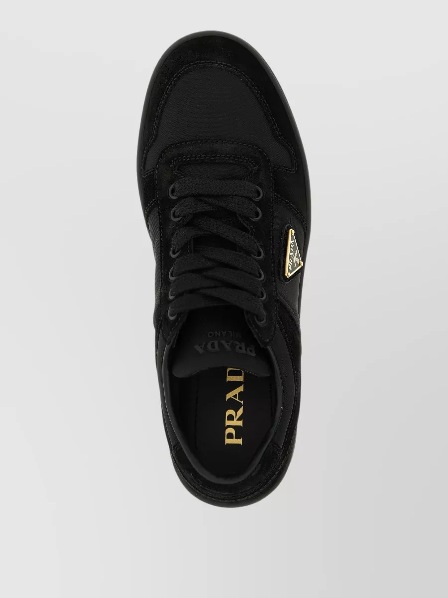 Prada Leather Platform Lace-Up Sneakers