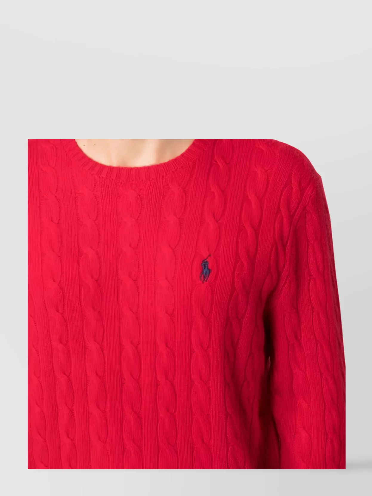 Ralph Lauren Wool Cashmere Fine Knit Logo Pattern Crewneck Jumper