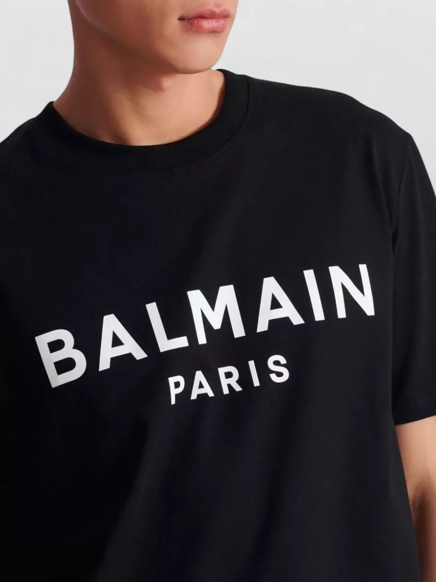 Balmain Crew Neck Nylon Silk Short Sleeve Top