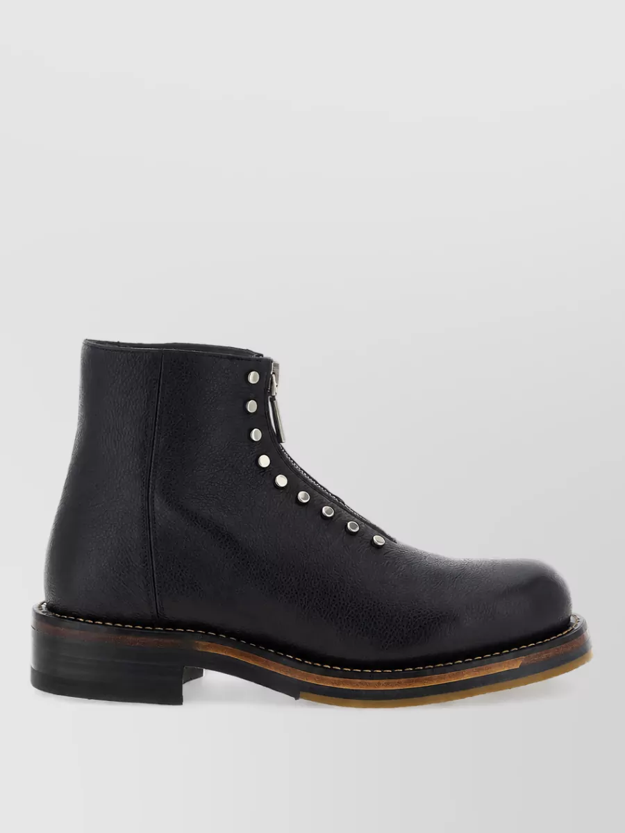 Mc Queen Calfskin Leather Ankle Boots