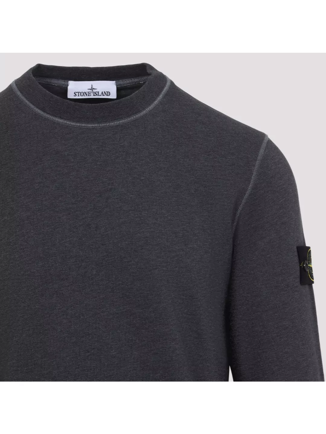 Shop Stone Island Cotton Crewneck Sweatshirt Long Sleeves