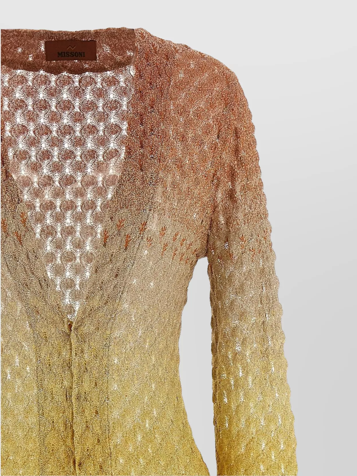 Missoni V-neck Metallic Ombre Knit Long Cardigan