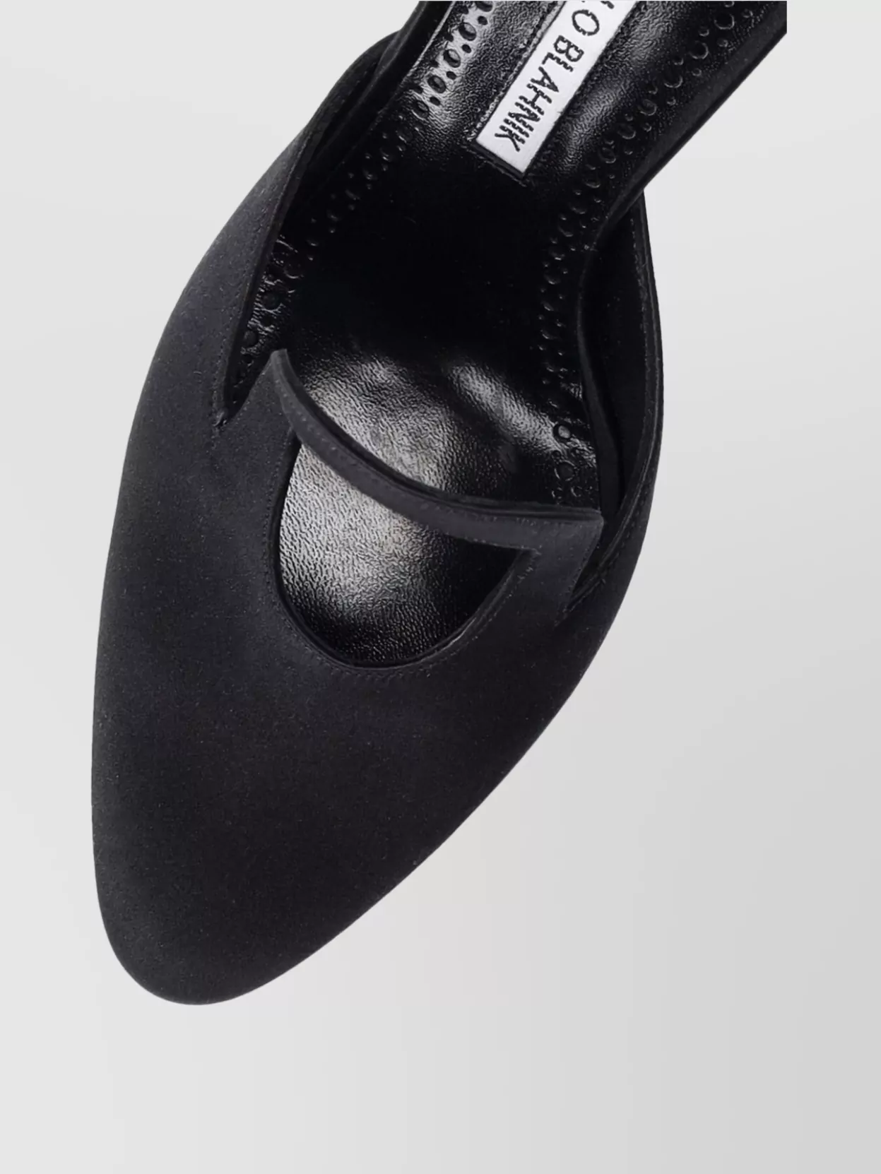Manolo Blahnik Pointed Toe Satin Finish Stiletto Heel Mules