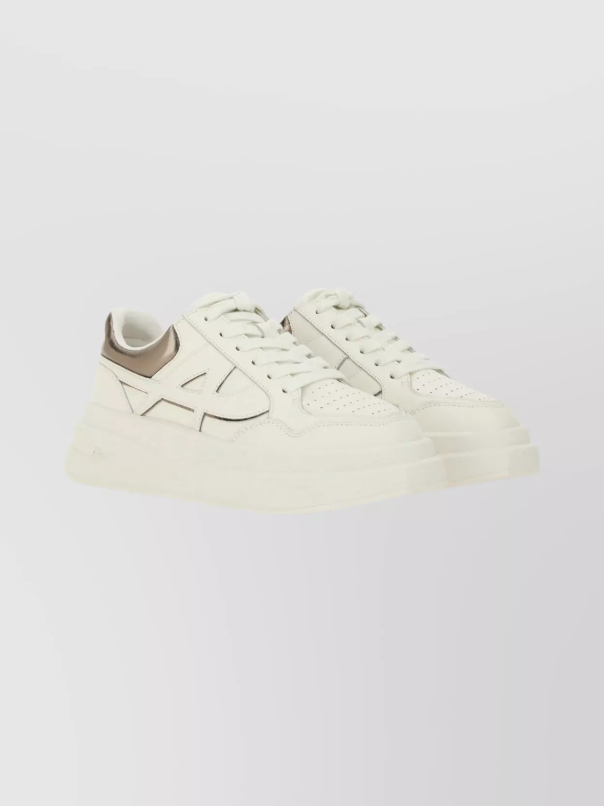 Ash Stylish Sneakers With Metallic And Perforated Design