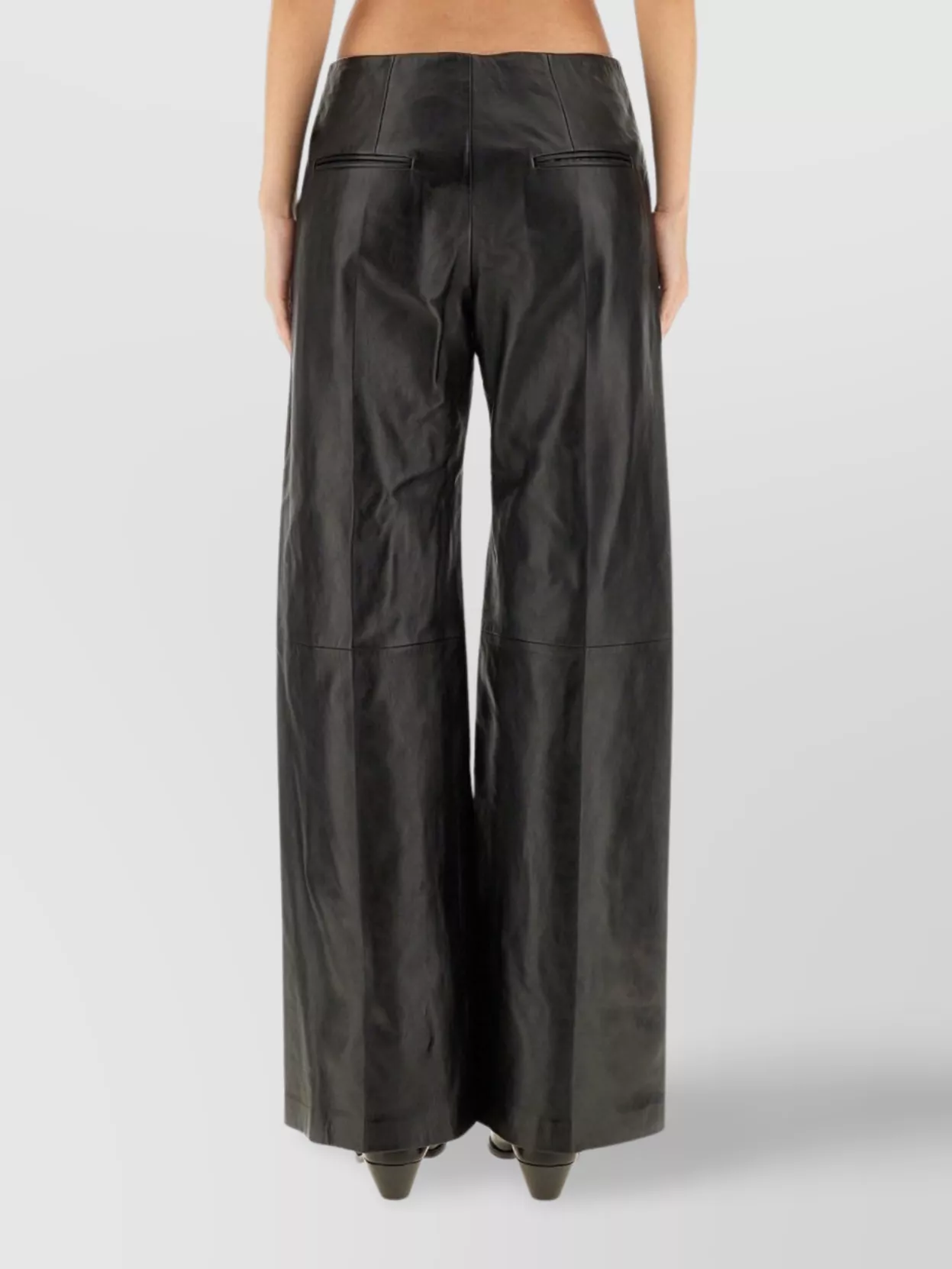 Isabel Marant Wide-leg Trousers Leather Texture In Black