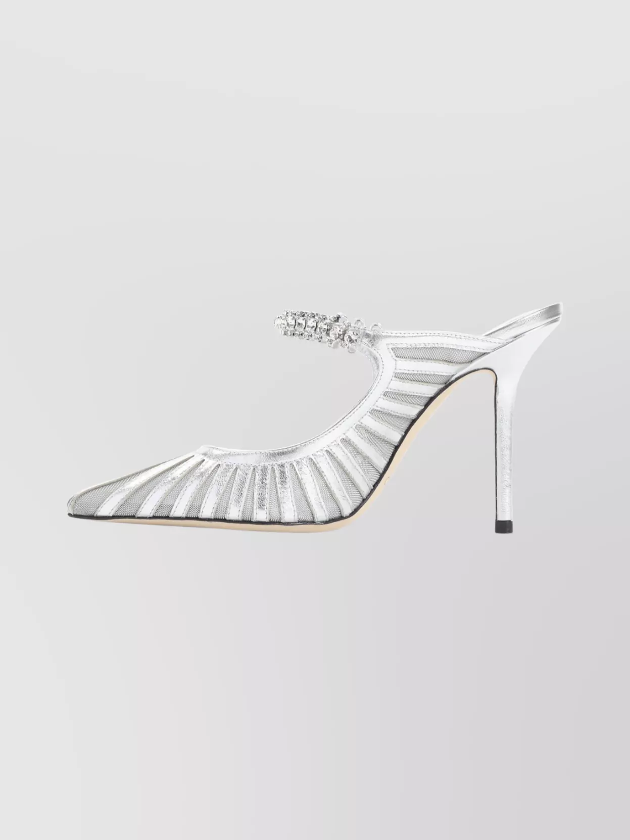 Jimmy Choo 100mm Bing Crystal-embellished Mules In Silver