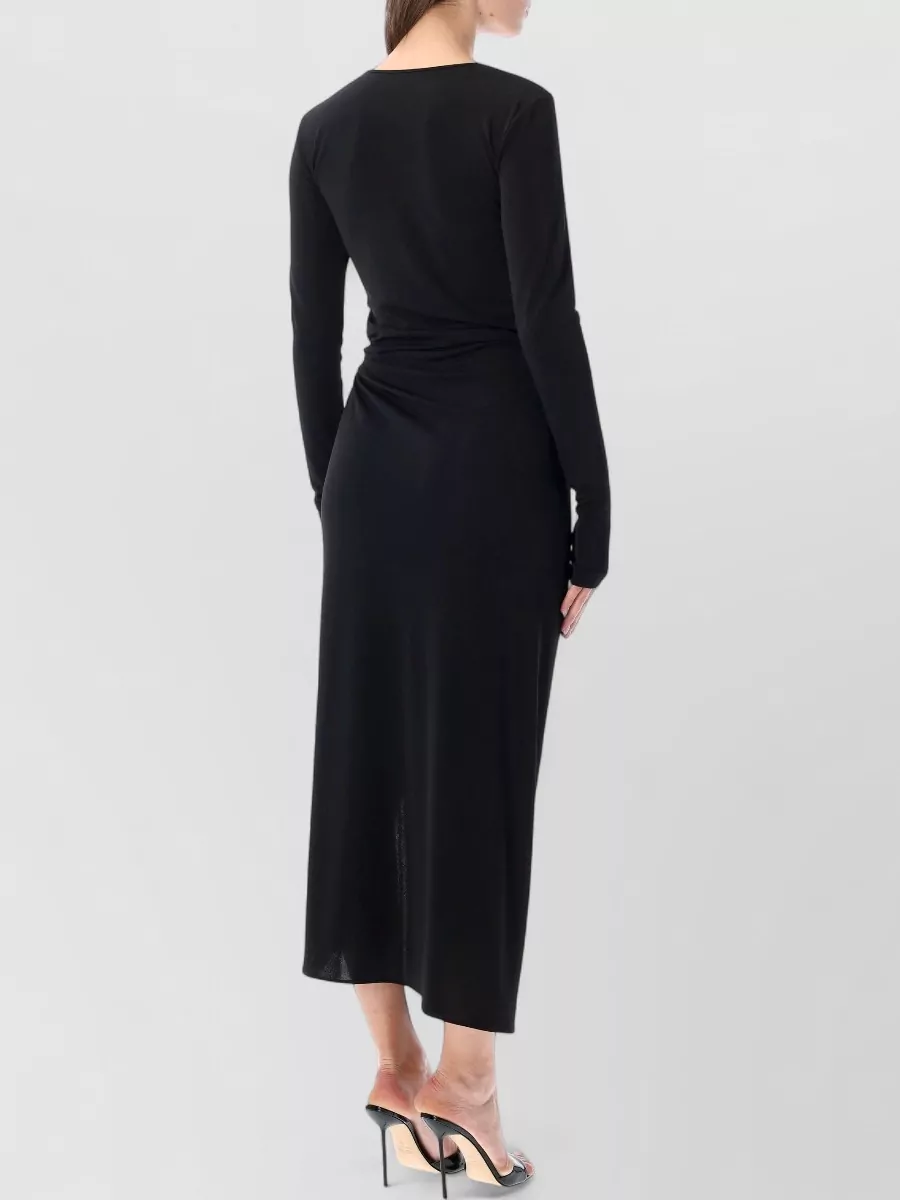 The Andamane Draped Long-Sleeve Maxi Dress