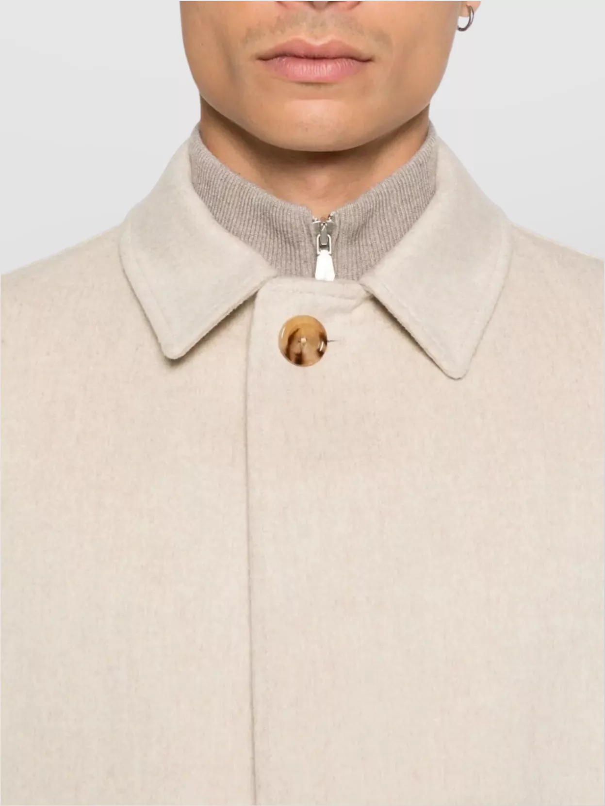 Lardini Long Virgin Wool Trench Coat For Men