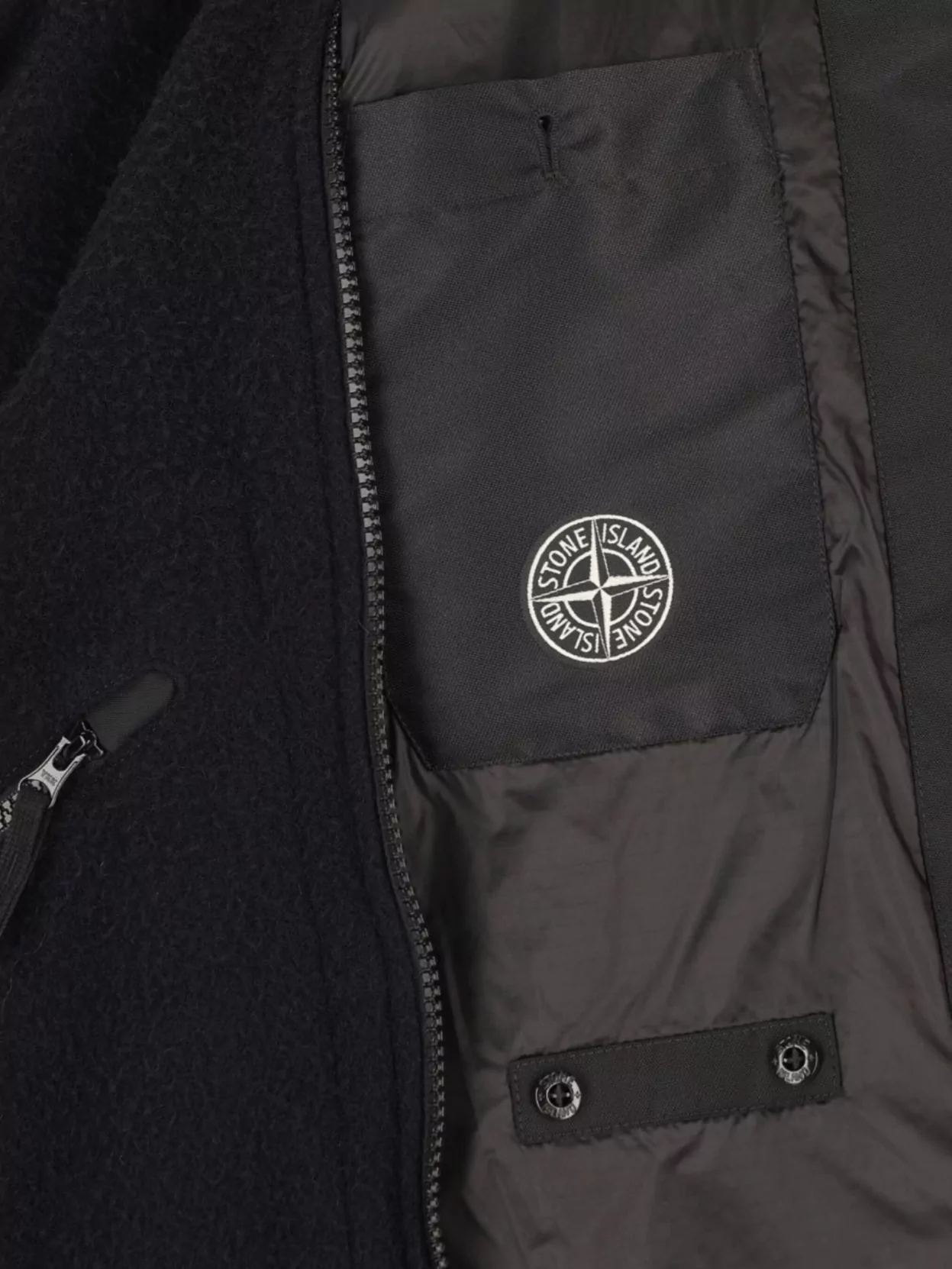 Stone Island Hooded Coat With Ribbed Cuffs And Pockets