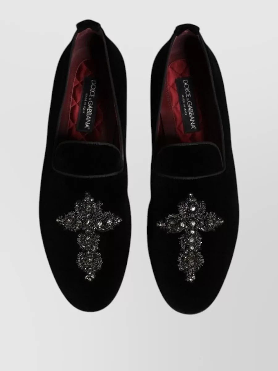 Dolce&Gabbana Embellished Velvet Loafers