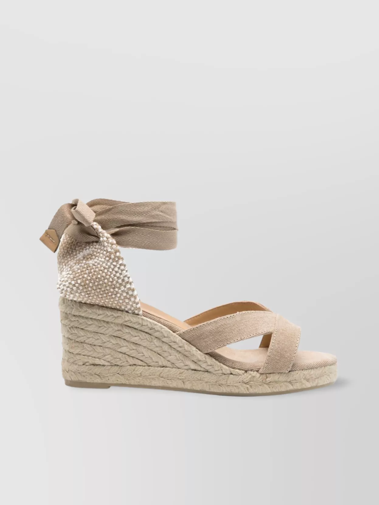 Castaner Bow Detail Canvas Wedge Espadrilles