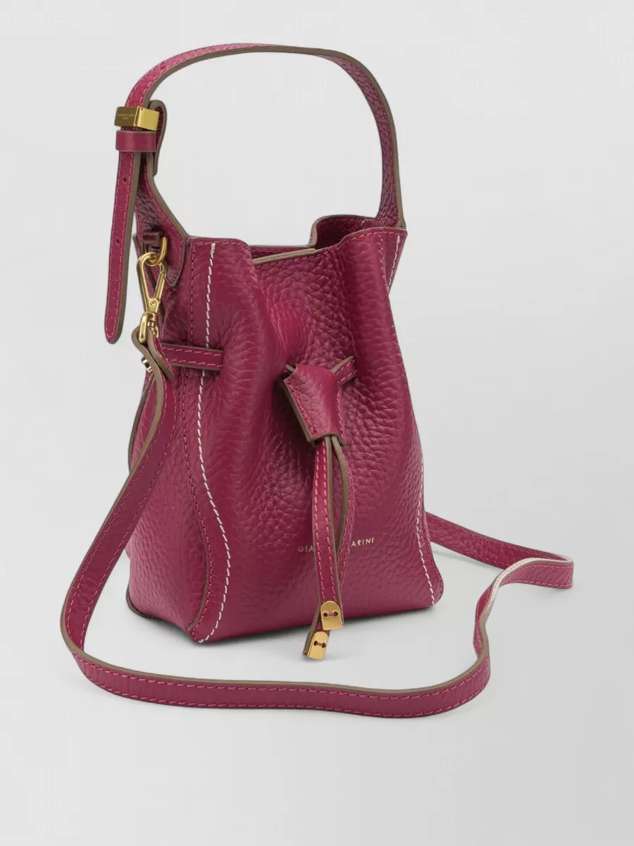 Gianni Chiarini Bucket Bag Adjustable Strap Contrast Stitching