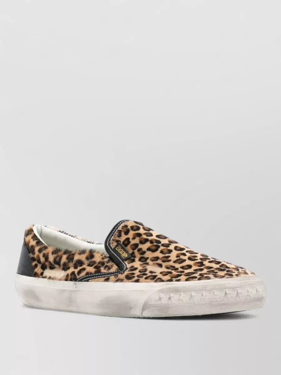 Golden Goose Leather Printed Slip-On Sneakers