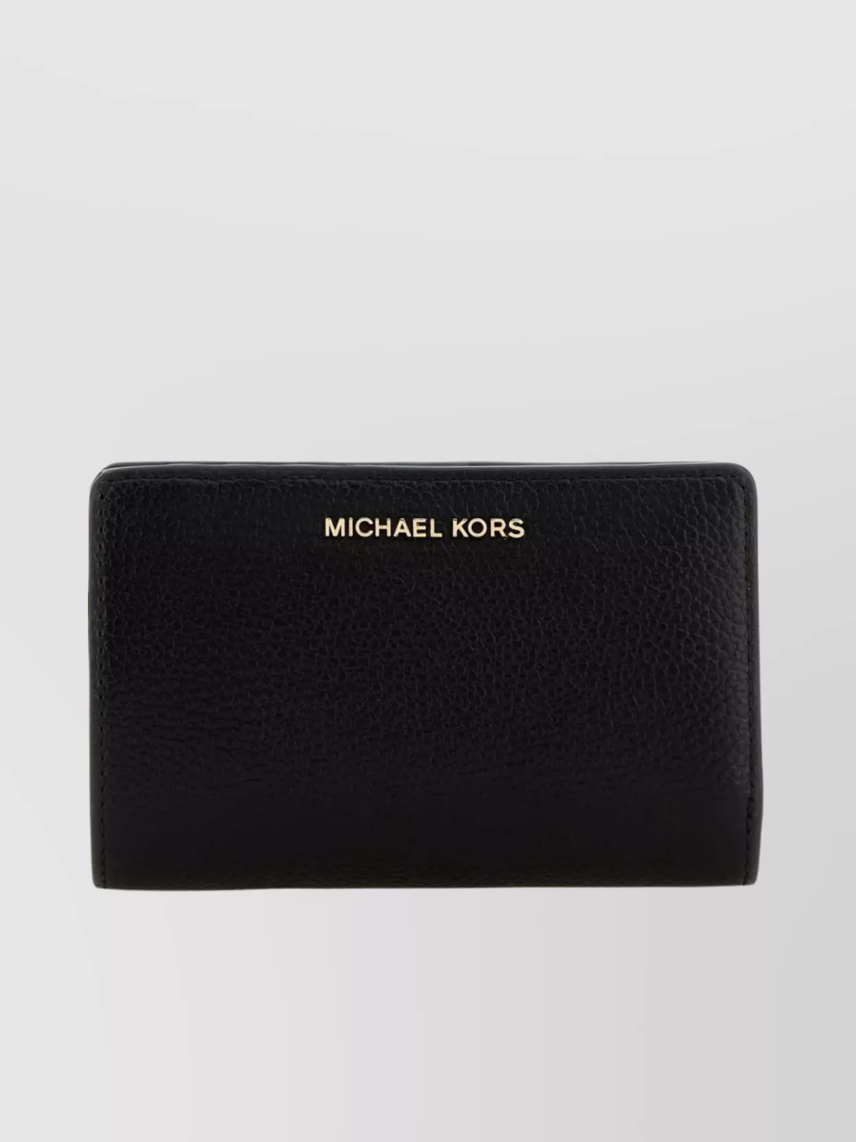 Michael Kors Foldable Textured Leather Wallet In Black