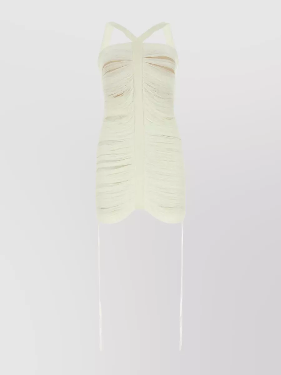 Shop Andreädamo Floating Ribs Sculpted Viscose Blend Dress In Pastel