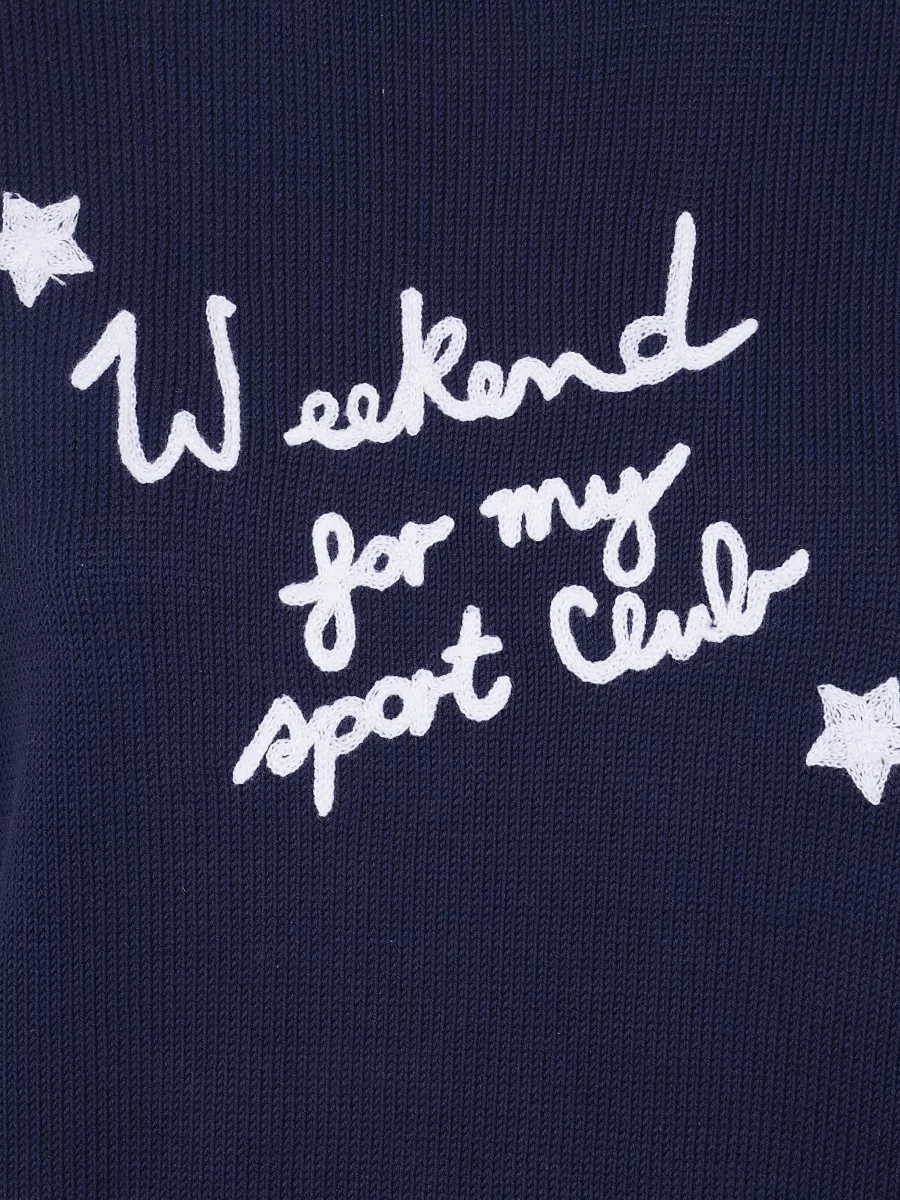 Weekend Max Mara Cotton Embroidered Fine-Knit Short-Sleeve Sweater
