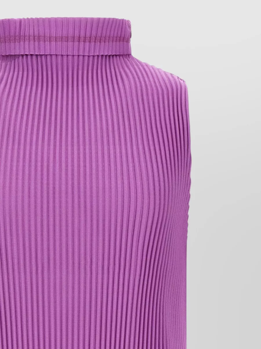 Homme Plisse Issey Miyake Pleated Sleeveless High Neck Top