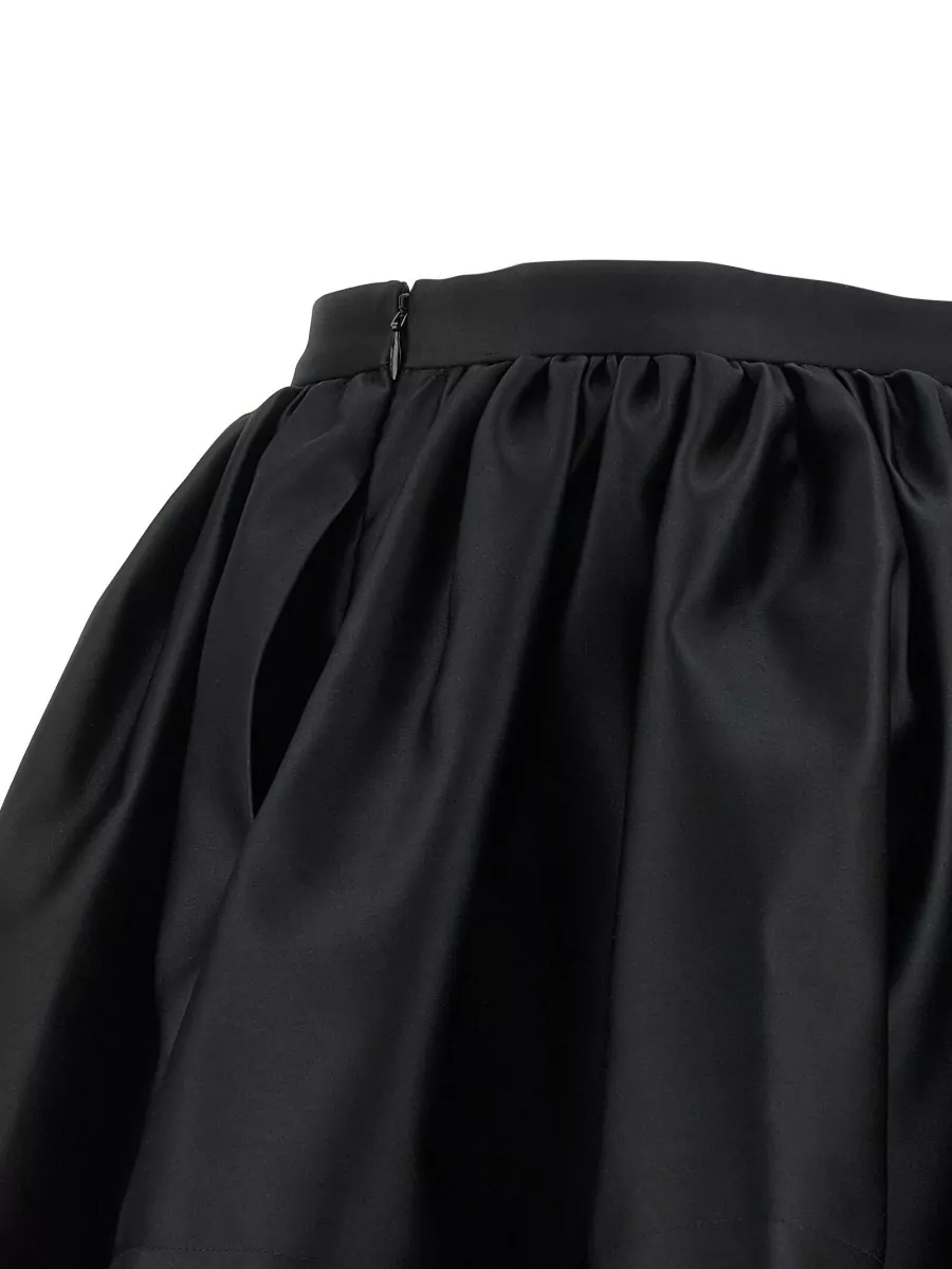 Paco Rabanne Satin Pleated Mini Skirt
