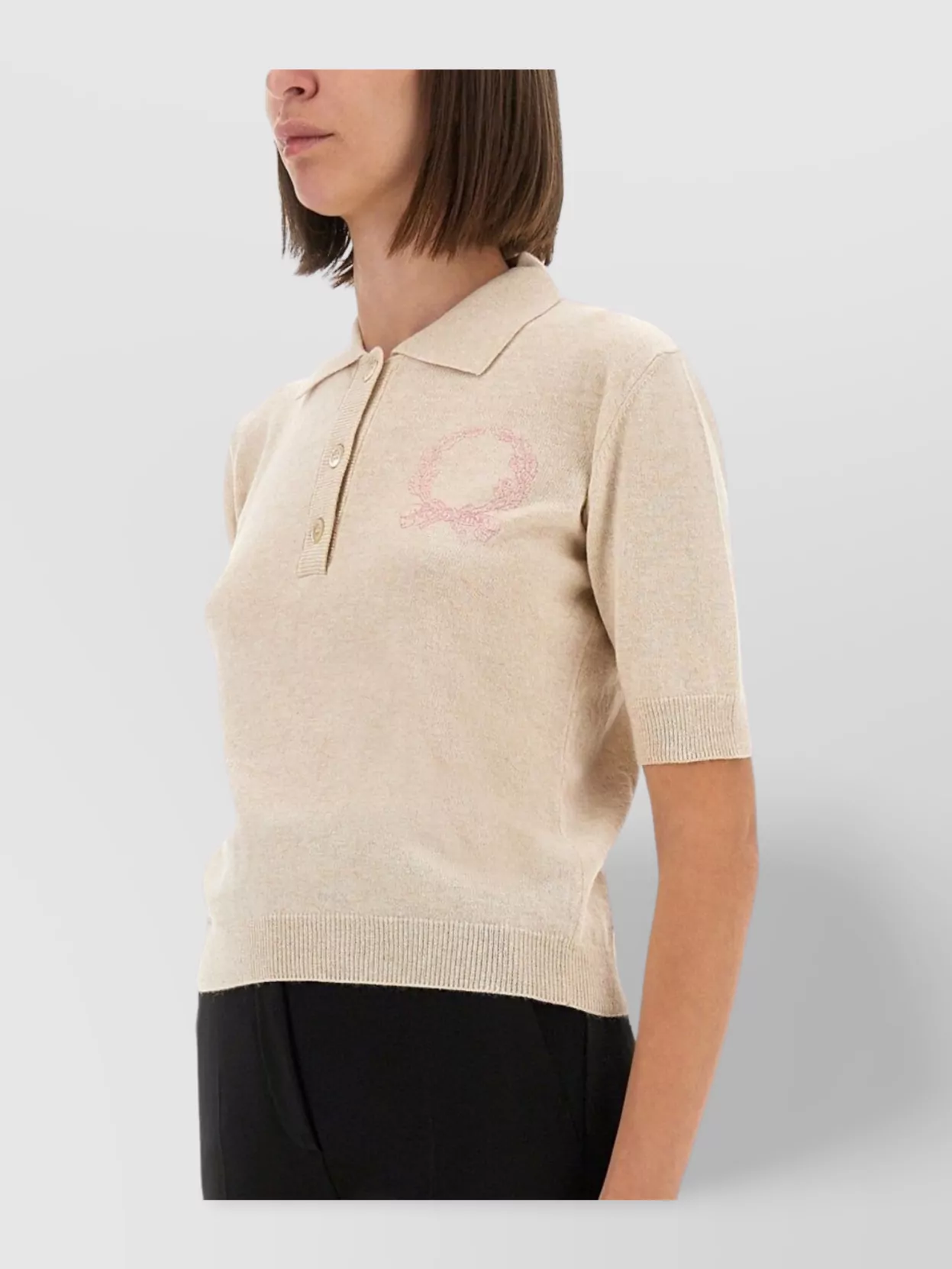 Moschino Knitwear Polo Collar Short Sleeves Ribbed Hem