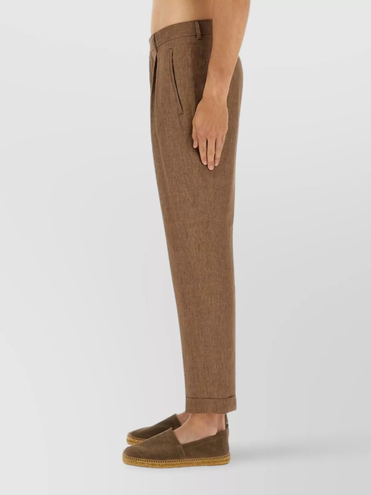 Boss Front Pleat Pocketed Cuffed Trousers