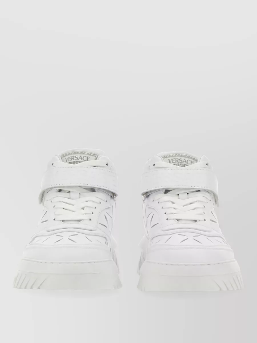 Versace leather high-top sneakers