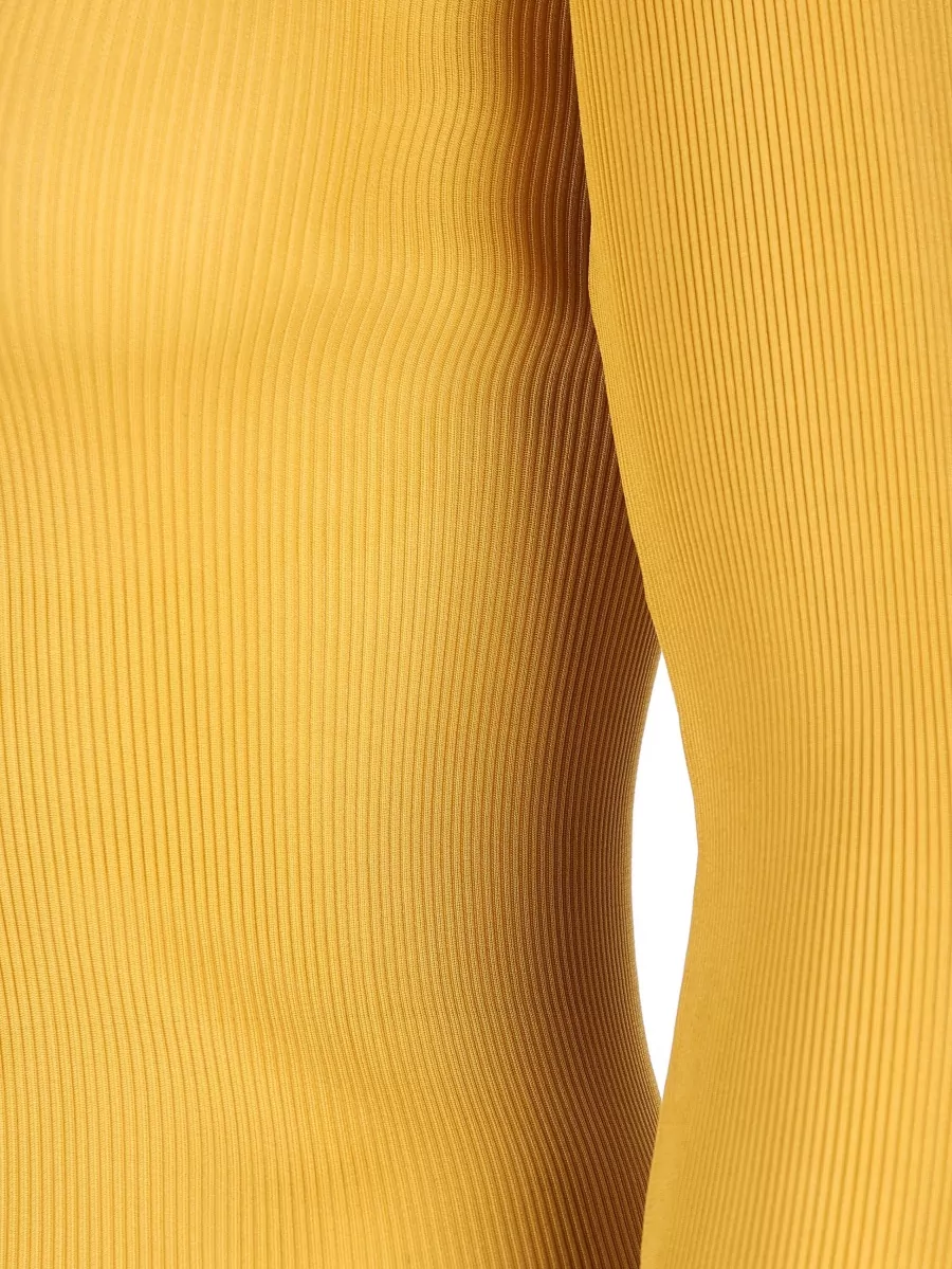 Saint Laurent Silk Ribbed V-Neck Top