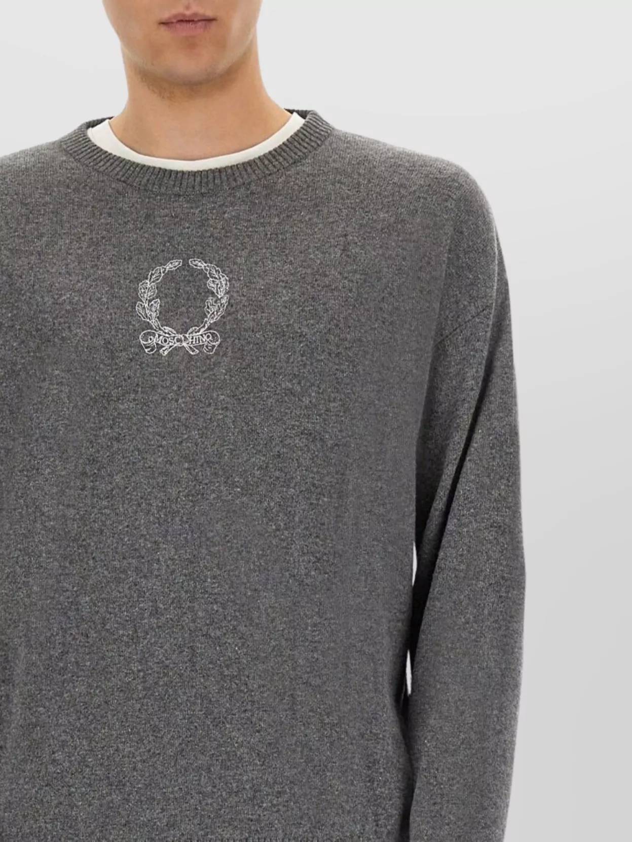 Moschino Crew Neck Sweater Ribbed Cuffs