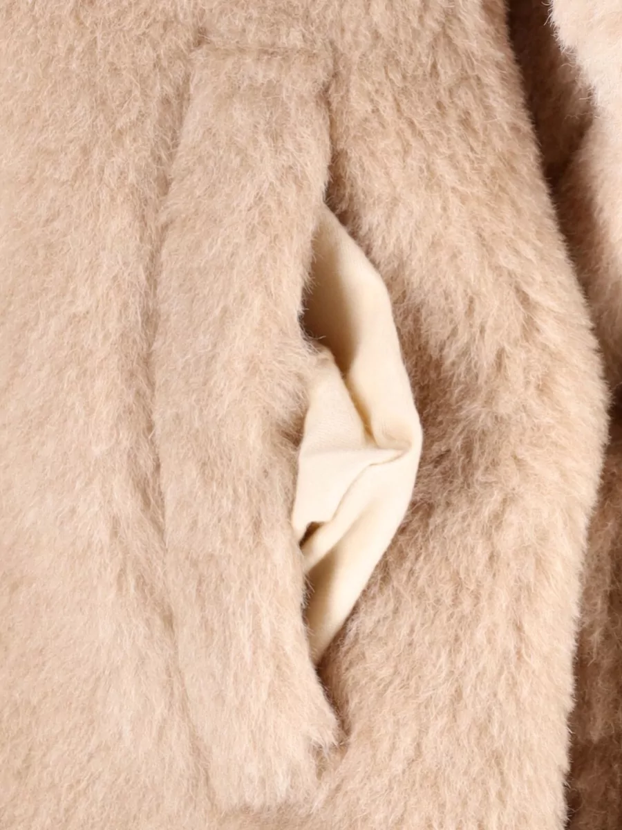 Max Mara Teddy Cape Faux Fur Texture Lapels
