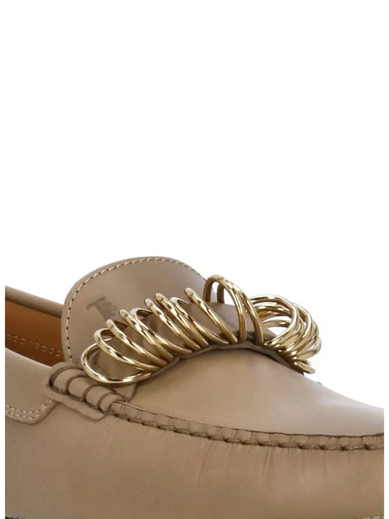 Tod's Leather Loafers With Chain And Metal Accents