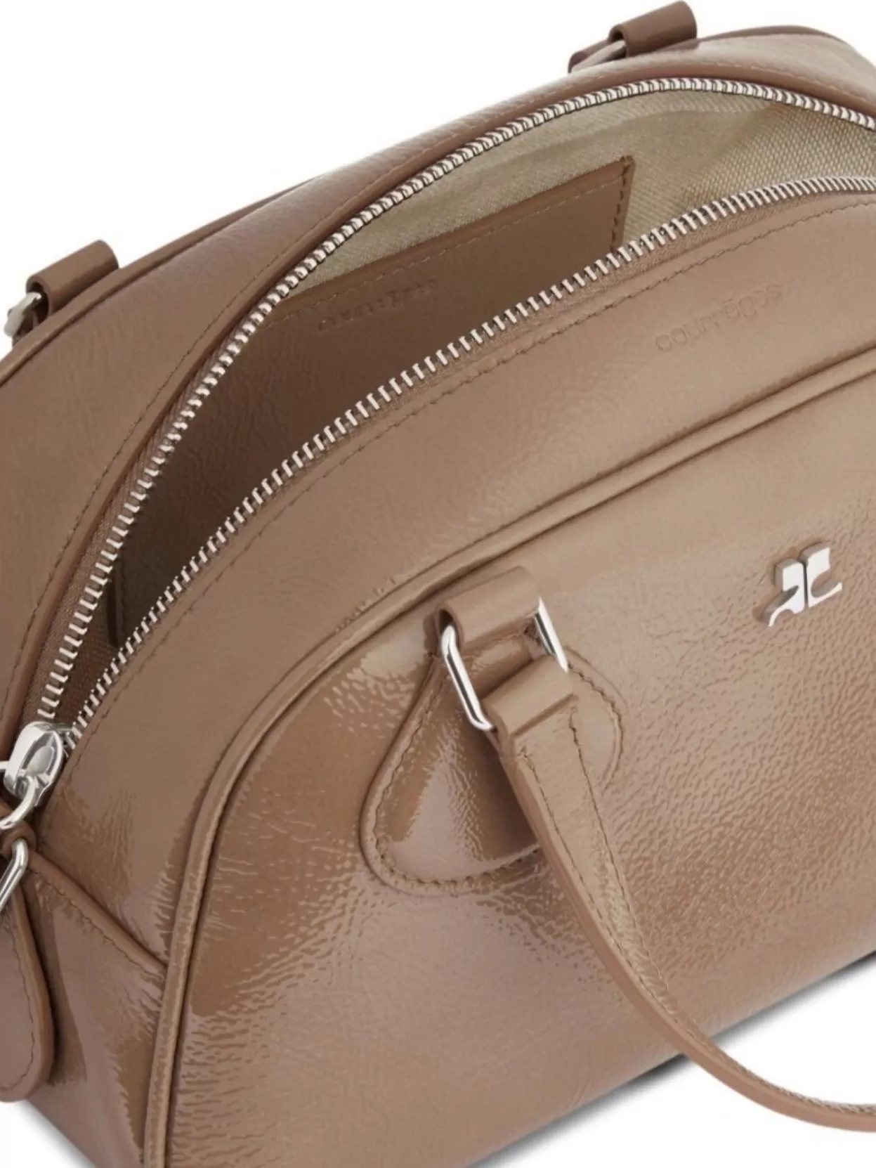 Courrèges Structured Shoulder Bag With Detachable Strap And Top Handles