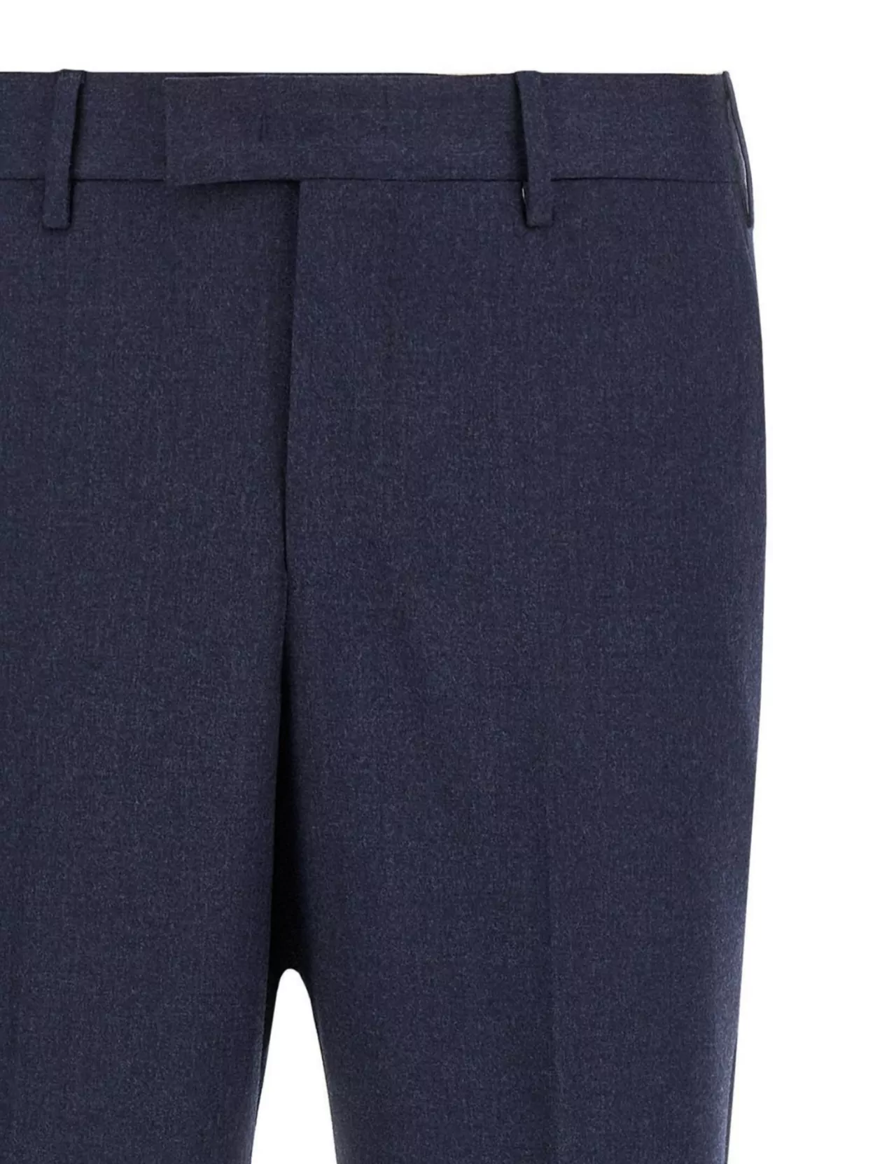 Pt Torino Wool Trousers With Back Pocket And Cuffed Hem