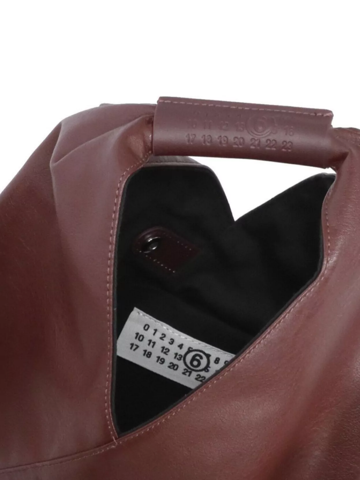 Mm6 Maison Margiela Bordeaux Stitched Asymmetrical Tote Bag