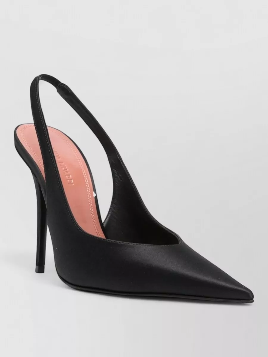Amina Muaddi silk satin slingback pumps